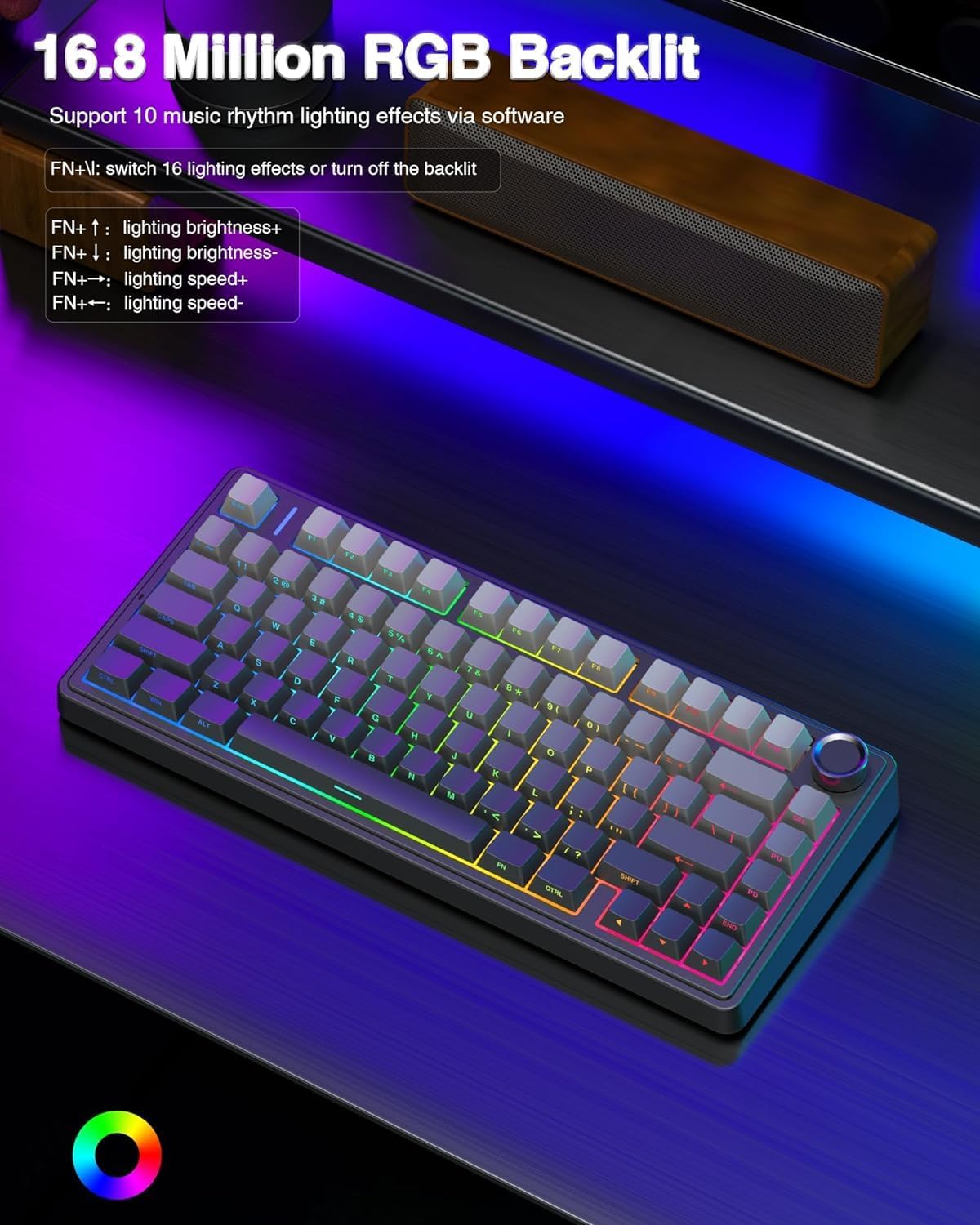 75% Gasket Hot Swappable Custom Wireless Mechanical Keyboard