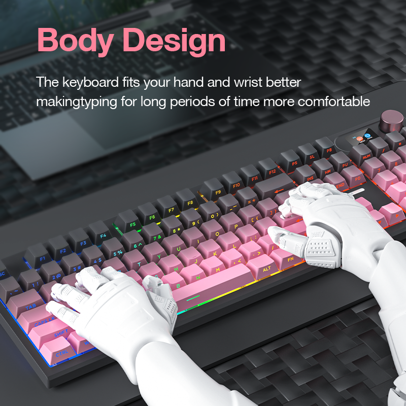 Full Size RGB Gaming Keyboard With TfT