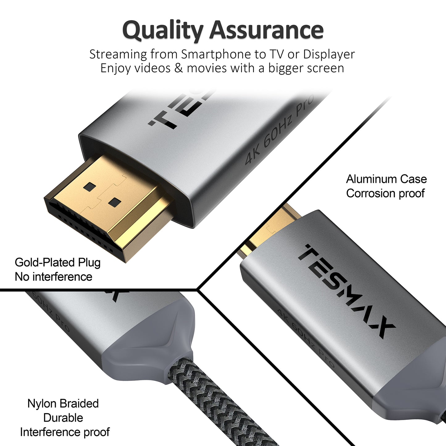 DisplayPort to HDMI Cable 4K@60Hz / 4K@30Hz